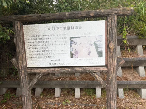 一ノ谷公園：一の谷中世墳墓群を紹介する案内板