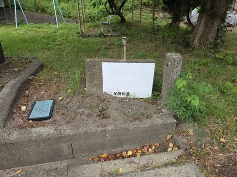 只来下公園：加茂川通り側の入口階段