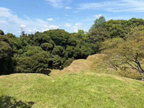 京見塚公園：古墳の頂部から見渡す緑豊かな園内