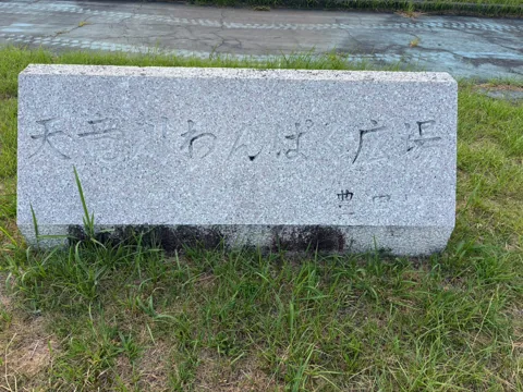 豊田天竜川わんぱく広場：「天竜川わんぱく広場」と刻まれた石の園名標