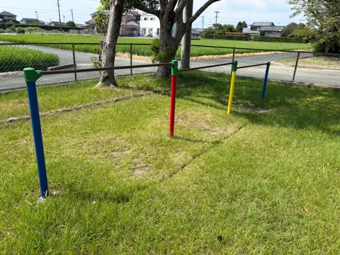 豊田富里農村公園：芝生広場の鉄棒