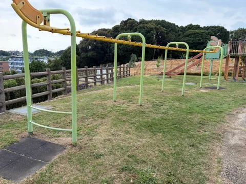 豊田原新田公園：動物の飾りが付いたブランコ