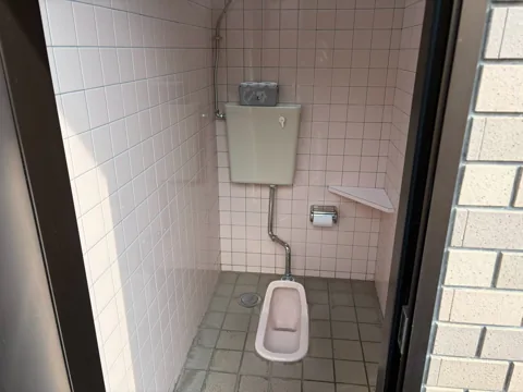 豊田原新田公園：トイレ内部の和式便器