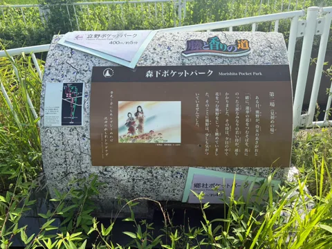 豊田森下ポケットパーク：森下ポケットパークの案内板「歴史の道」