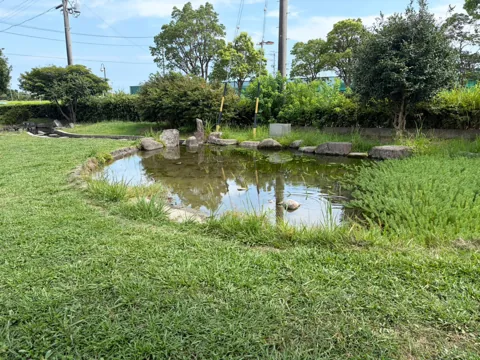 豊田ラブリバー公園：園内を流れる水路の池状スペース