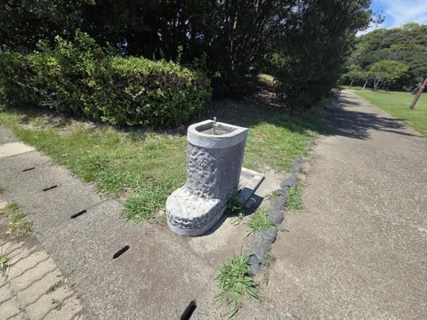 竜洋海洋公園：園路沿いの水飲み場