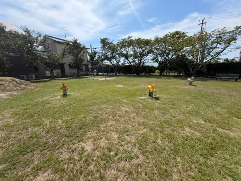 竜洋十束公園：動物型スプリング遊具が並ぶ幼児向け広場