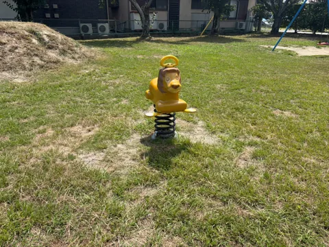 竜洋十束公園：ライオンをかたどったスプリング遊具